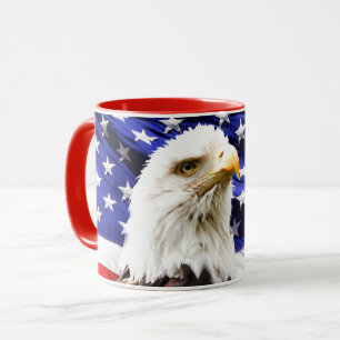 Amerikanische Flagge mit Bald Eagle Tasse