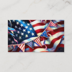 Amerikanische Flagge mit bunting Patriotic Busines Visitenkarte