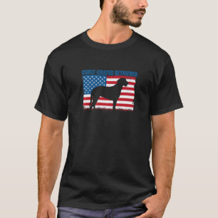 Amerikanische Flagge mit Curly Coated Retriever Pr T-Shirt