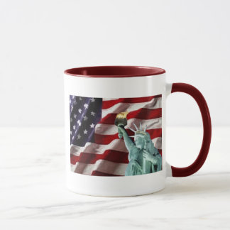 Amerikanische Flagge mit Dame Liberty Tasse