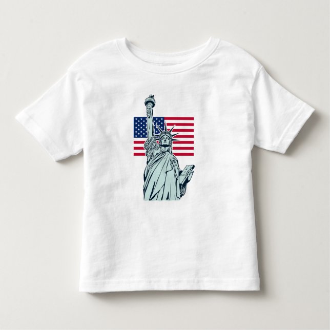 Amerikanische Flagge mit dem T - Shirt "Lady Liber (Vorderseite)