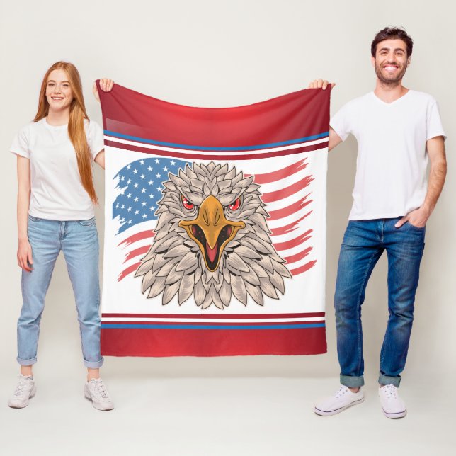Amerikanische Flagge mit Eagle Fleece Blanket (Beispiel)