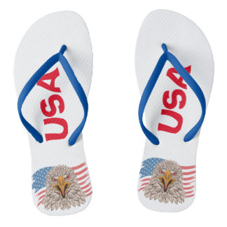 Amerikanische Flagge mit einem Adler Flip Flops