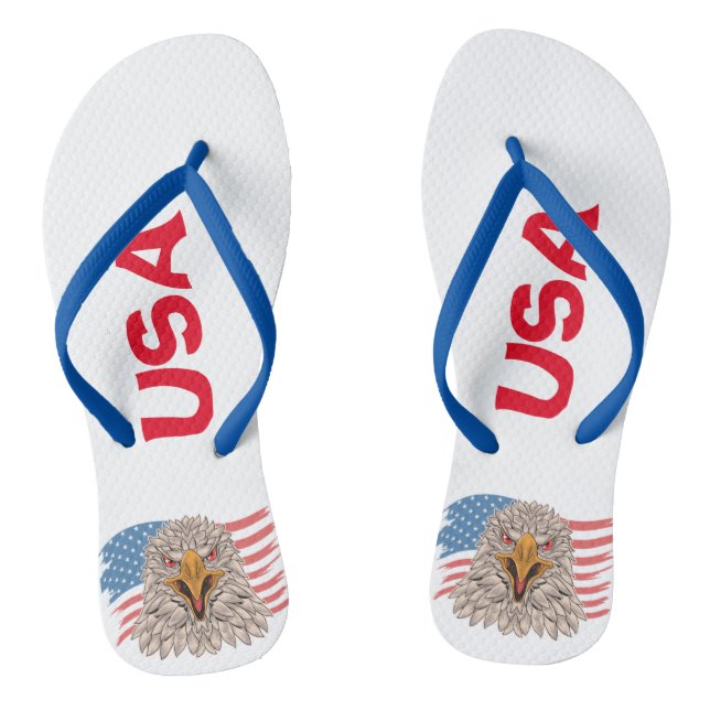 Amerikanische Flagge mit einem Adler Flip Flops (Fußbett)