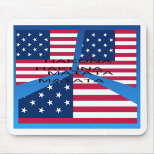 Amerikanische Flagge mit Hakuna Matata: Patriotisc Mousepad