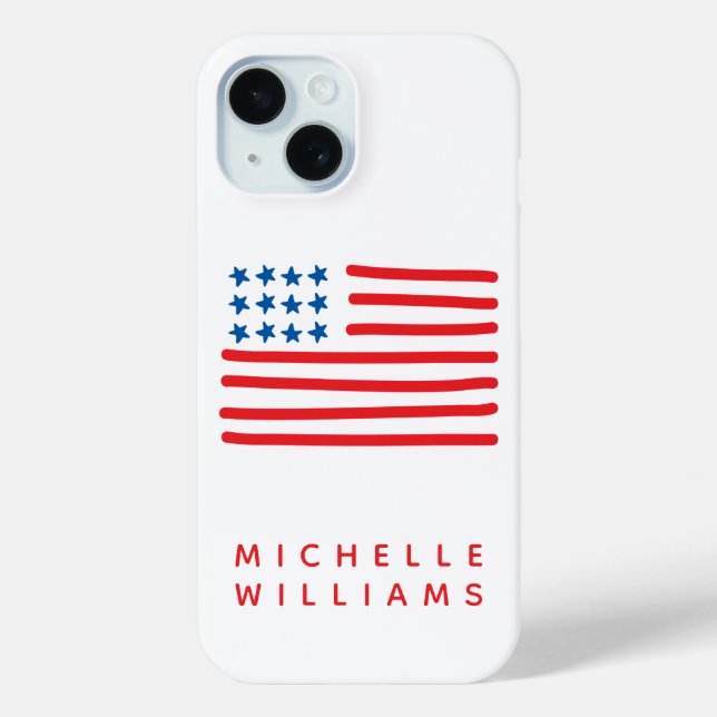 Amerikanische Flagge mit Handzeichen | PERSONALISI Case-Mate iPhone Hülle (Rückseite)