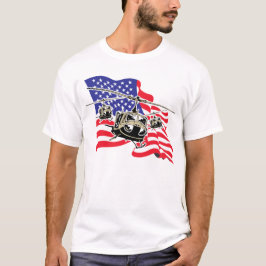 Amerikanische Flagge mit Hubschraubern T-Shirt