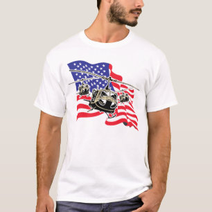 Amerikanische Flagge mit Hubschraubern T-Shirt