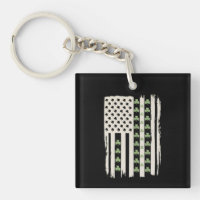 Amerikanische Flagge mit Kleeblättern für St Patri