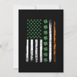 Amerikanische Flagge mit Kleeblättern St Patricks Einladung