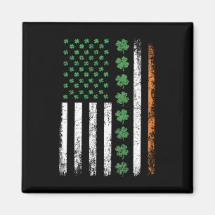 Amerikanische Flagge mit Kleeblättern St Patricks  Magnet