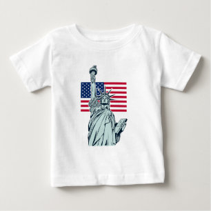 Amerikanische Flagge mit Lady Liberty Baby T-shirt