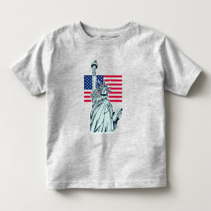 Amerikanische Flagge mit Lady Liberty Kleinkind T-shirt