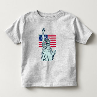 Amerikanische Flagge mit Lady Liberty Kleinkind T-shirt