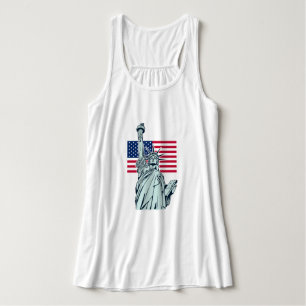 Amerikanische Flagge mit Lady Liberty Plus Größe Tank Top