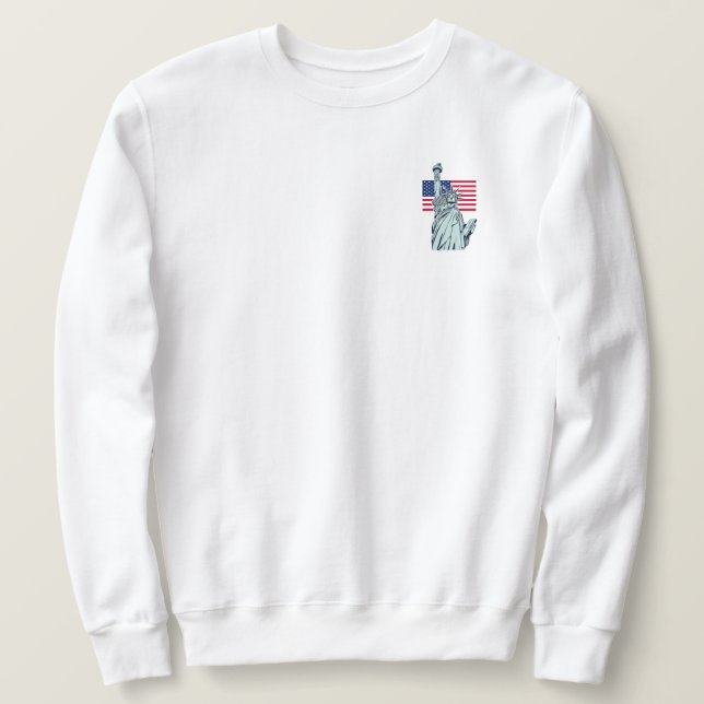 Amerikanische Flagge mit Lady Liberty Sweatshirt (Design vorne)