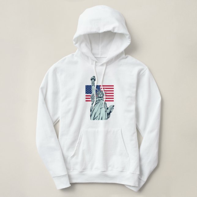 Amerikanische Flagge mit Lady Liberty Sweatshirt (Design vorne)