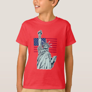 Amerikanische Flagge mit Lady Liberty T - Shirt