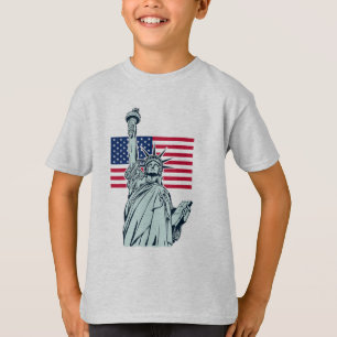 Amerikanische Flagge mit Lady Liberty T - Shirt