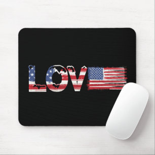 Amerikanische Flagge mit Liebe Mousepad