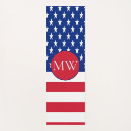 Amerikanische Flagge Mit Monogramm (1 Seite) Yogamatte