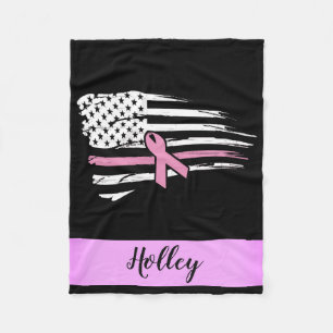 Amerikanische Flagge mit personalisiertem rosa Bew Fleecedecke
