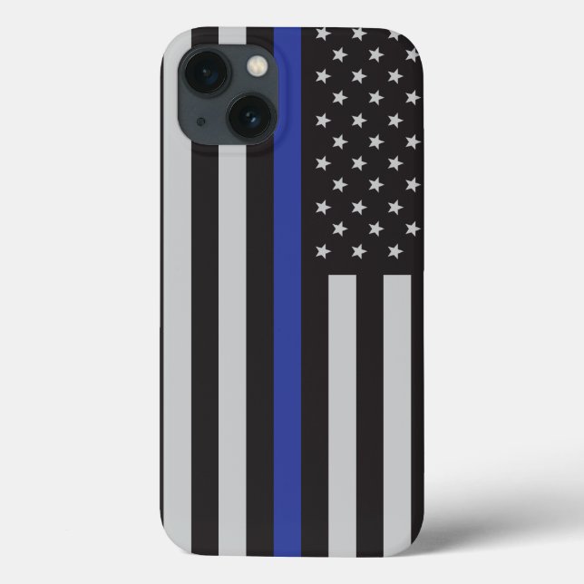 Amerikanische Flagge mit personalisierter Thin Blu Case-Mate iPhone Hülle (Rückseite)