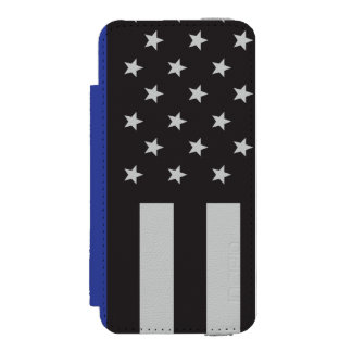 Amerikanische Flagge mit personalisierter Thin Blu Incipio Watson™ iPhone 5 Geldbörsen Hülle
