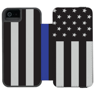 Amerikanische Flagge mit personalisierter Thin Blu Incipio Watson™ iPhone 5 Geldbörsen Hülle