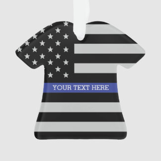 Amerikanische Flagge mit personalisierter Thin Blu Ornament
