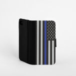 Amerikanische Flagge mit personalisierter Thin Blu Geldbeutel Hülle Für Das Samsung Galaxy S4<br><div class="desc">Personalisierte Thin Blue Line American Flag Designs für Patriot.</div>