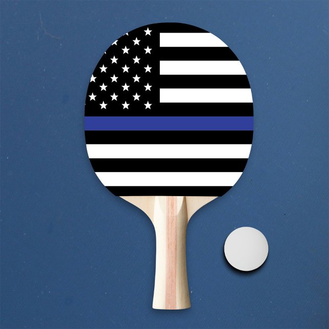 Amerikanische Flagge mit personalisierter Thin Blu Tischtennis Schläger (Von Creator hochgeladen)