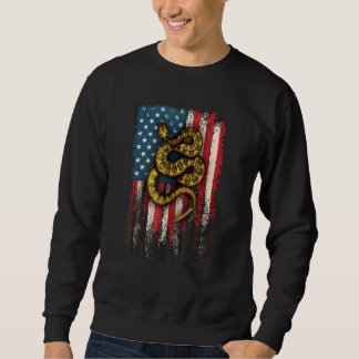 Amerikanische Flagge mit Rattlesnacht Sweatshirt