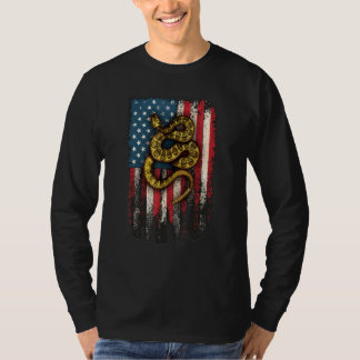 Amerikanische Flagge mit Rattlesnacht T-Shirt