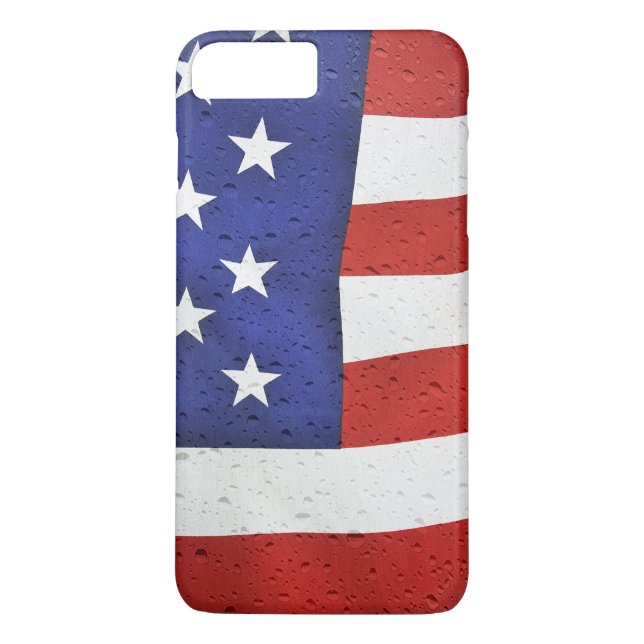 Amerikanische Flagge mit Regentropfen Case-Mate iPhone Hülle (Rückseite)