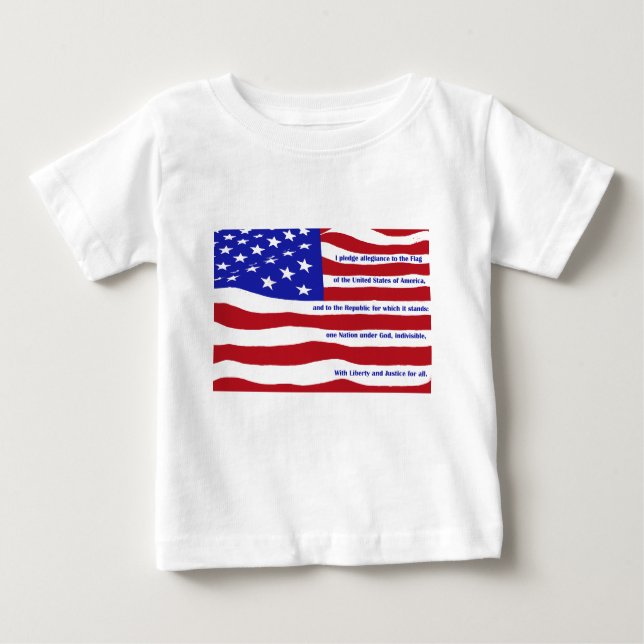Amerikanische Flagge mit Versprechen auf Streifen Baby T-shirt (Vorderseite)