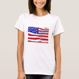Amerikanische Flagge mit Versprechen auf Streifen T-Shirt