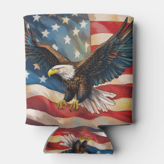 Amerikanische Flagge mit Weißkopfseeadler Dosenkühler