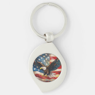 Amerikanische Flagge mit Weißkopfseeadler Schlüsselanhänger