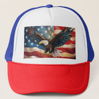 Amerikanische Flagge mit Weißkopfseeadler Truckerkappe