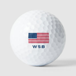 Amerikanische Flagge Monogram Golf Balls Golfball