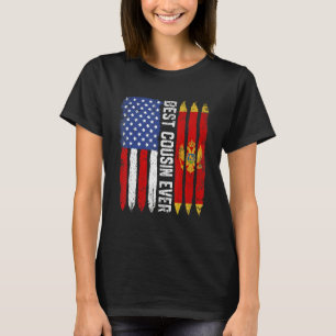 Amerikanische Flagge Montenegro Flaggenstaat Beste T-Shirt