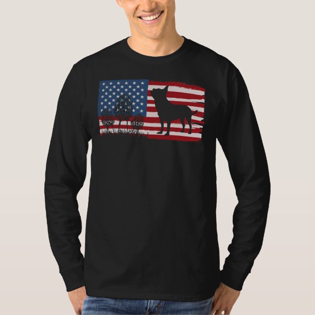 Amerikanische Flagge Morel Mushroom Amp Chihuahua  T-Shirt (Vorderseite)