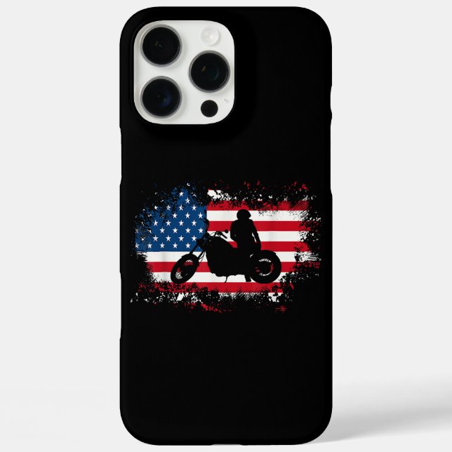 Amerikanische Flagge Motorrad Funny Sport Lover Case-Mate iPhone Hülle (Rückseite)
