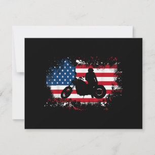 Amerikanische Flagge Motorrad Funny Sport Lover Dankeskarte