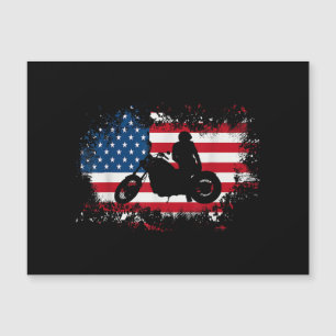 Amerikanische Flagge Motorrad Funny Sport Lover Magnetkarte