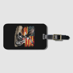 Amerikanische Flagge Motorrad T-Shirt USA-Flagge B Gepäckanhänger