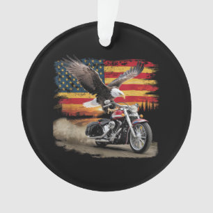 Amerikanische Flagge Motorrad T-Shirt USA-Flagge B Ornament