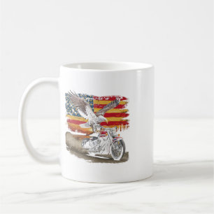 Amerikanische Flagge Motorrad Usa Flagge Biker Ret Kaffeetasse