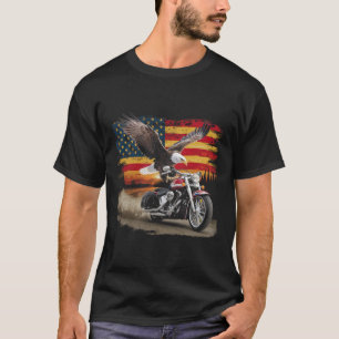 Amerikanische Flagge Motorrad Usa Flagge Biker Ret T-Shirt
